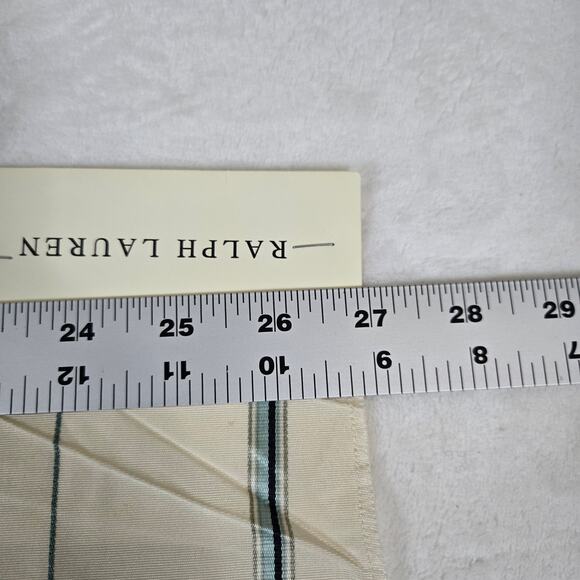 VTG Ralph Lauren Upholstery Fabric Remnant Belgrave Stripe Cream/Blue 27x27 0805 - Picture 4 of 5